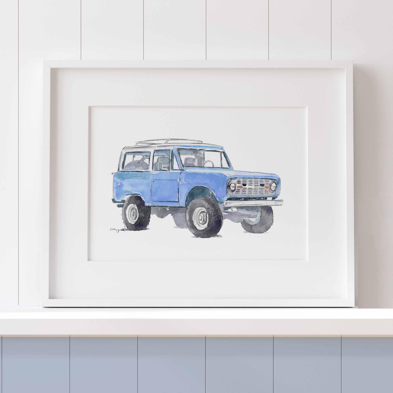 Light Blue Bronco Truck Print