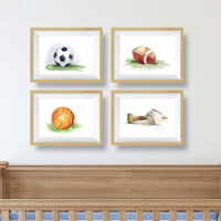 Thumbnail for Set of Sports Prints for Kids' Rooms - Choose from 8 Designs: Soccer, Football, Baseball, Basketball, Golf