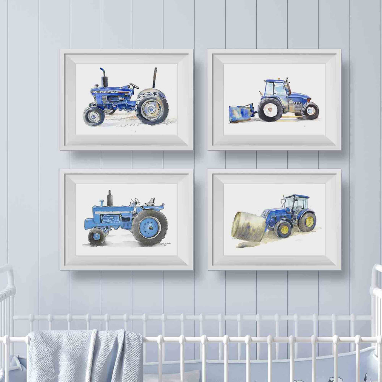 Light Blue Tractor Print #1
