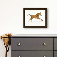 Thumbnail for Brown Horse Running Watercolor Print - Nursery & Kids' Room Wall Art