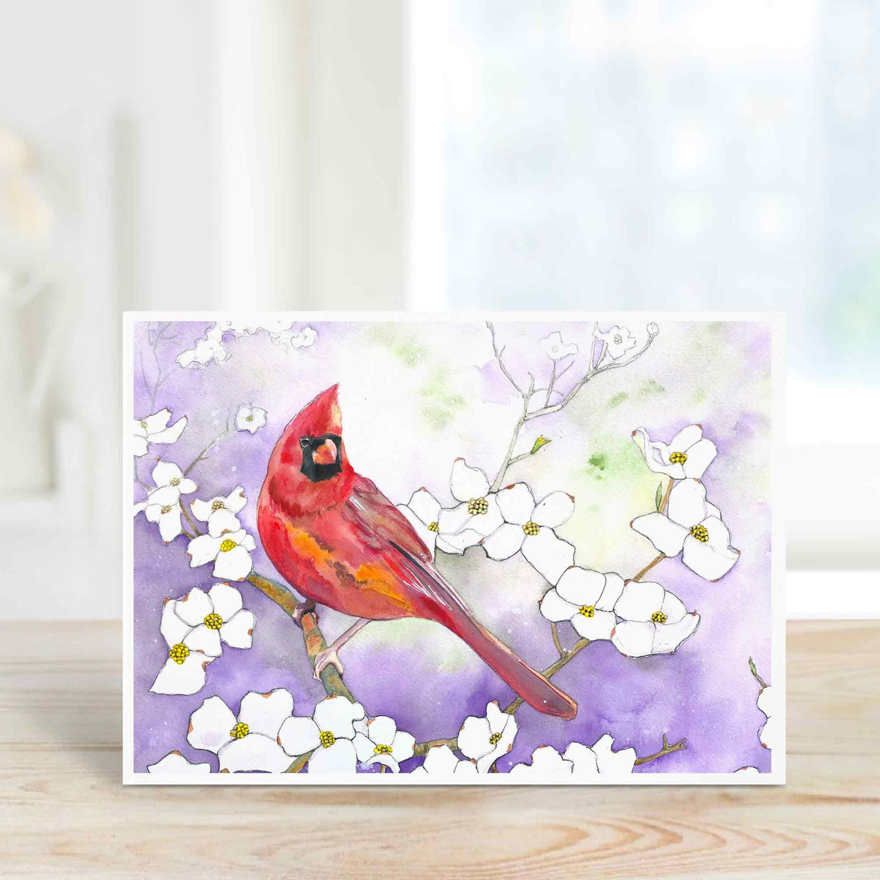 cardinal watercolor greeting card