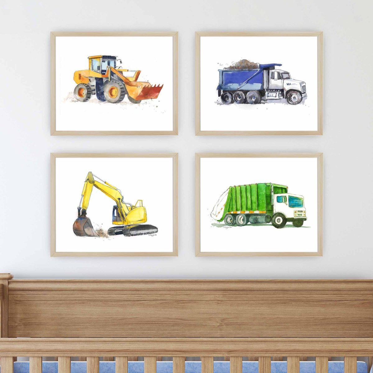 Construction Truck Nursery Print Set