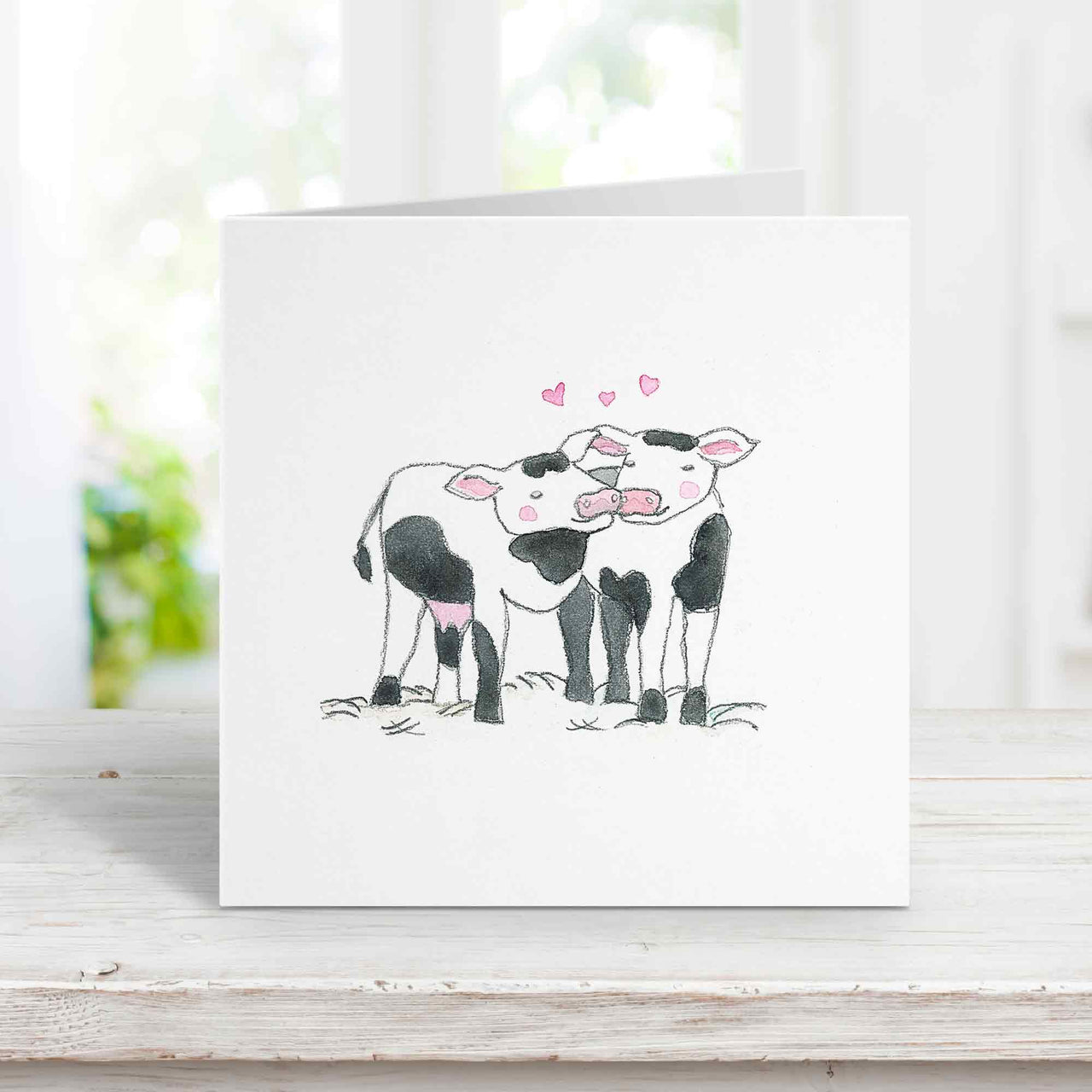 Kissing Cows Love Card
