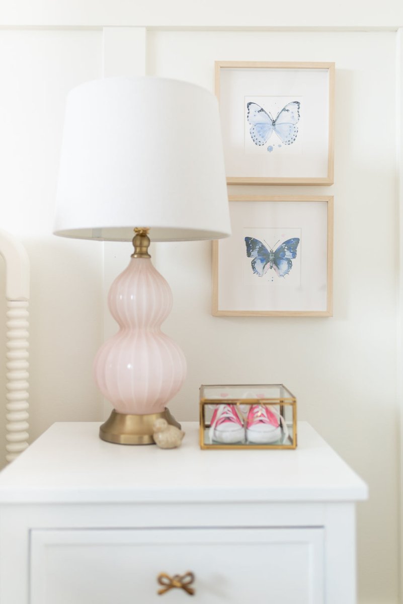 Ella's Butterflies Prints Set - Blue and Pink Kids Wall Art