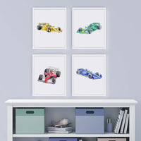 Thumbnail for Formula One Race Cars Nursery Wall Art Set