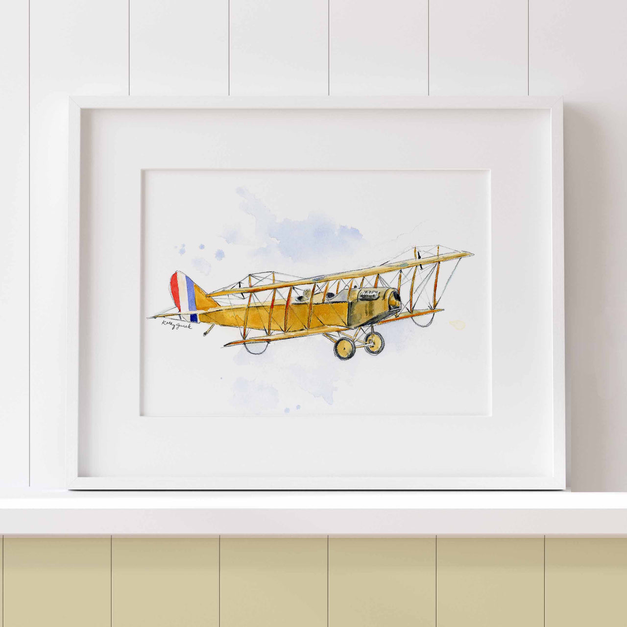 WWI Aviation art Curtiss JN Jenny