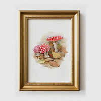 Thumbnail for Red Mushrooms Watercolor Art Prints (Set of 2)