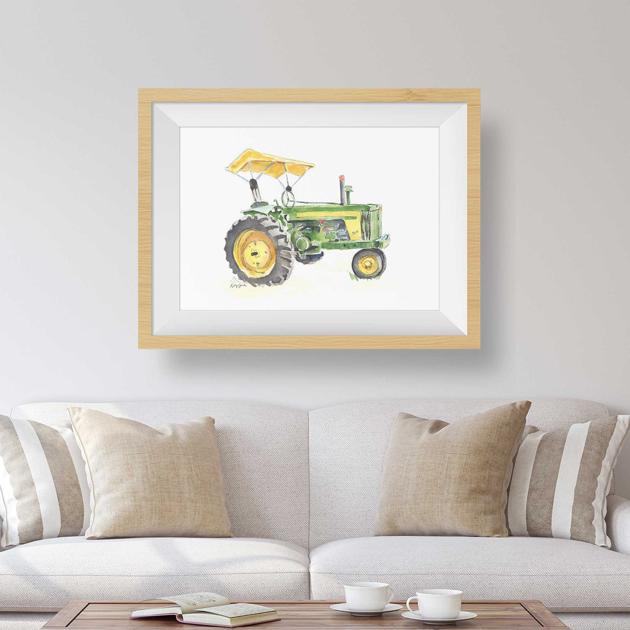 green tractor painting