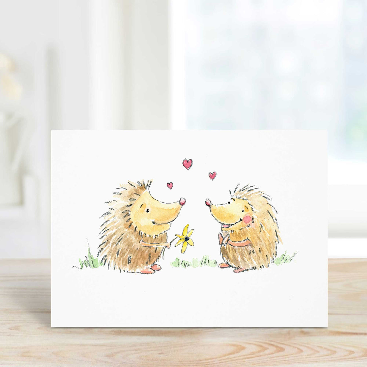 Cute Hedgehogs Love Card