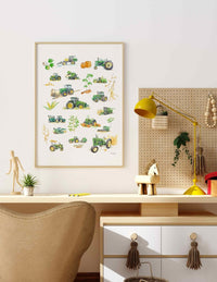 Thumbnail for John Deere tractors print for kids