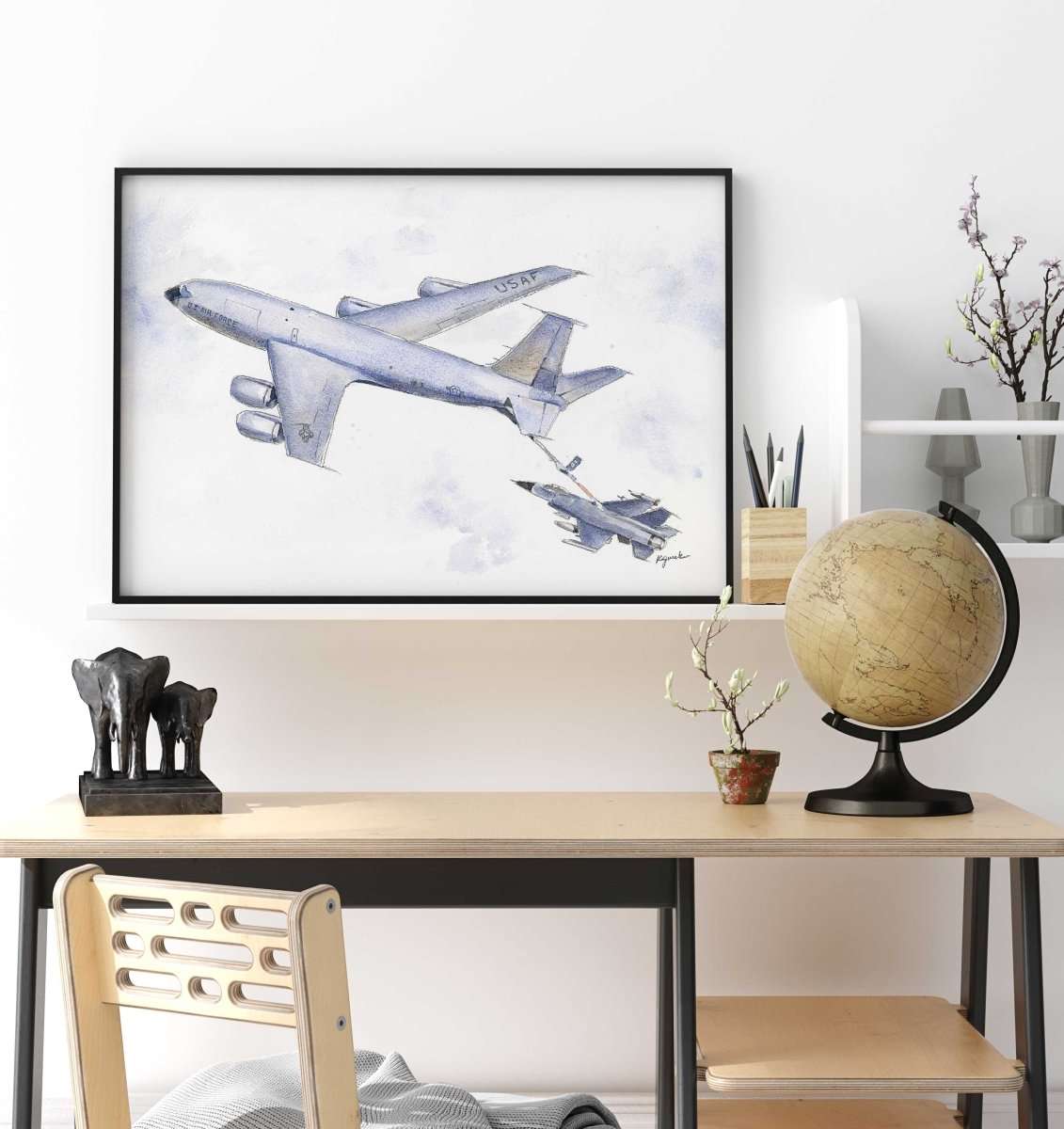 military airplane wall art