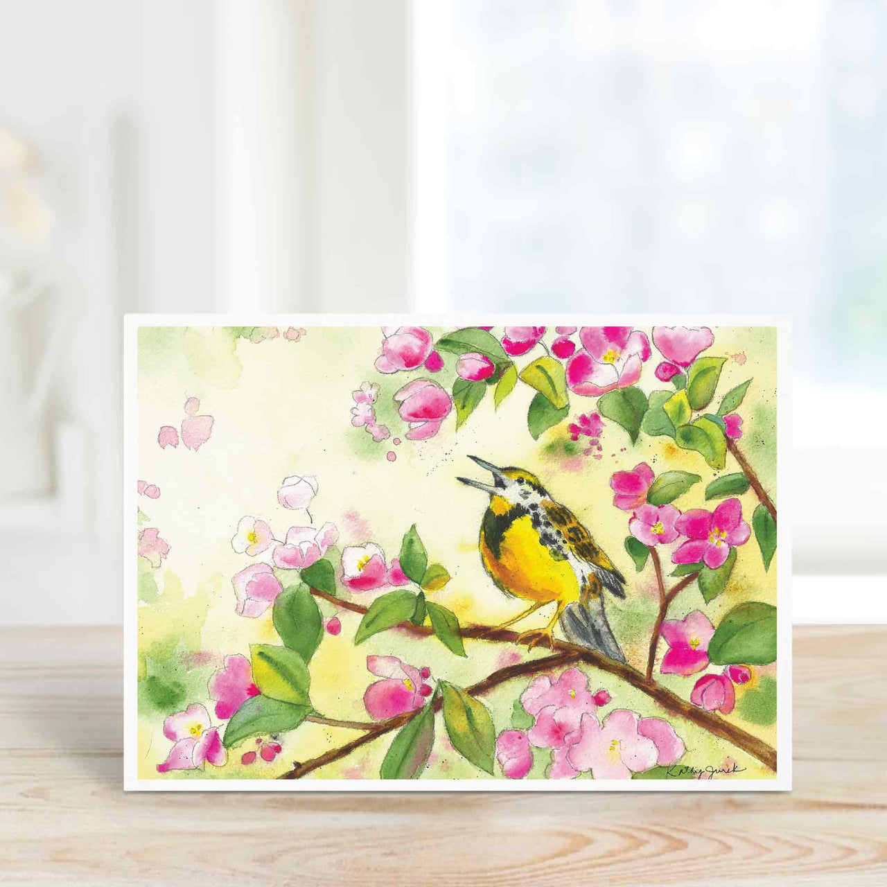 meadowlark watercolor greeting card