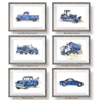 Thumbnail for Navy Blue Transportation Vehicles Prints Set