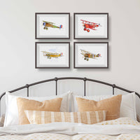 Thumbnail for Sopwith Camel Airplane Print – Vintage WWI Watercolor Wall Art for Baby & Toddler Boys Room