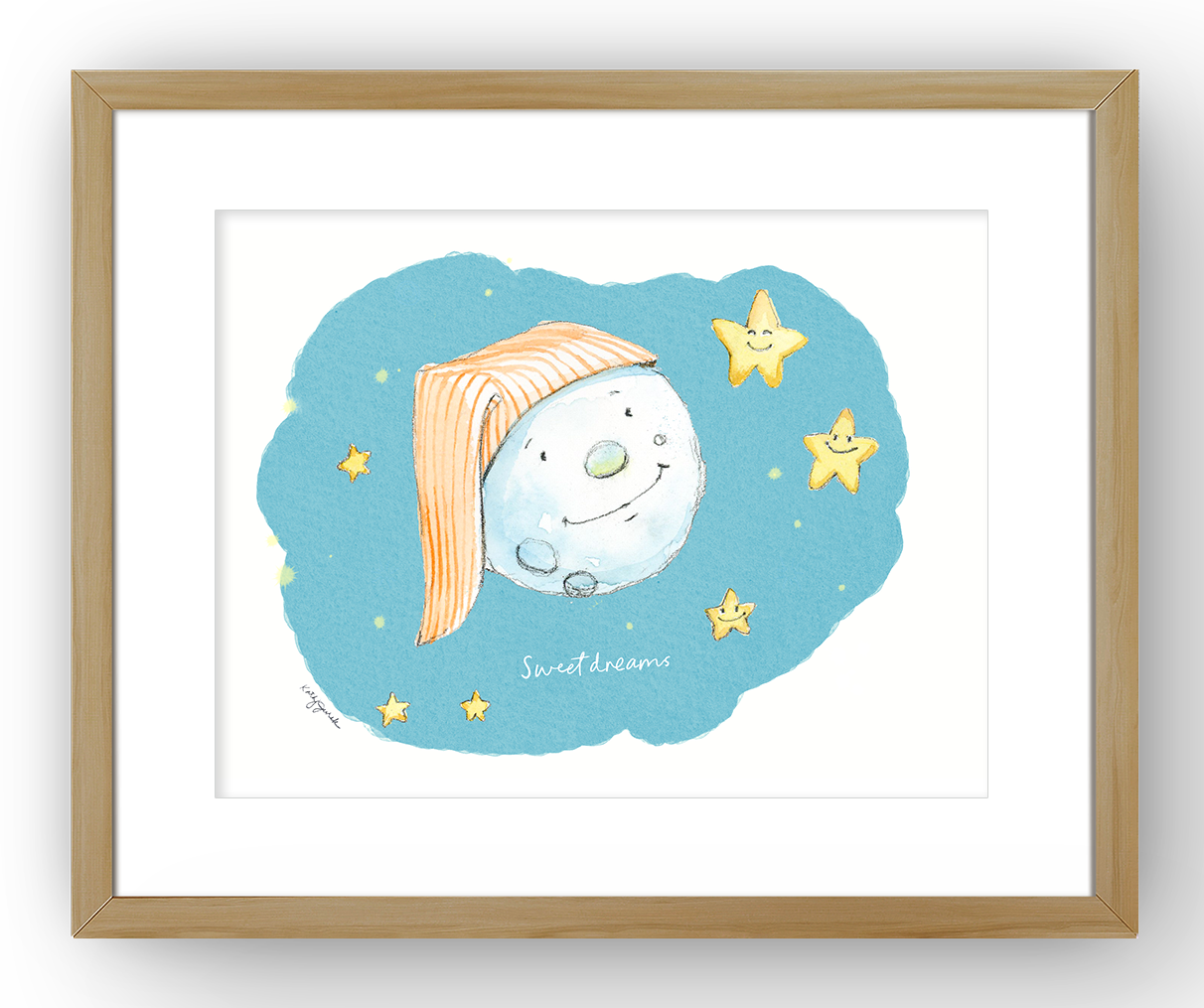 Sweet Dreams Moon and Stars Nursery Print