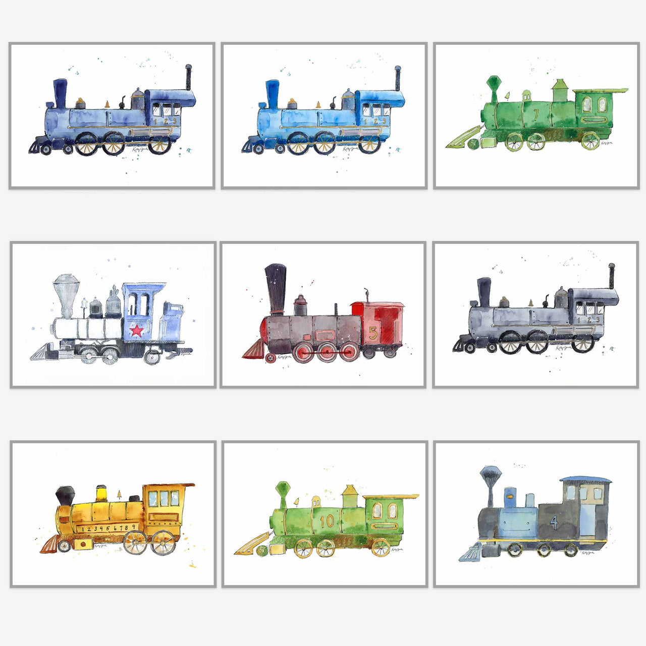 Train Prints Set