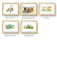Thumbnail for harvester and cow prints for kids rooms