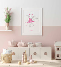 Thumbnail for Dancing Kitty with Tutu Nursery Art Print #2