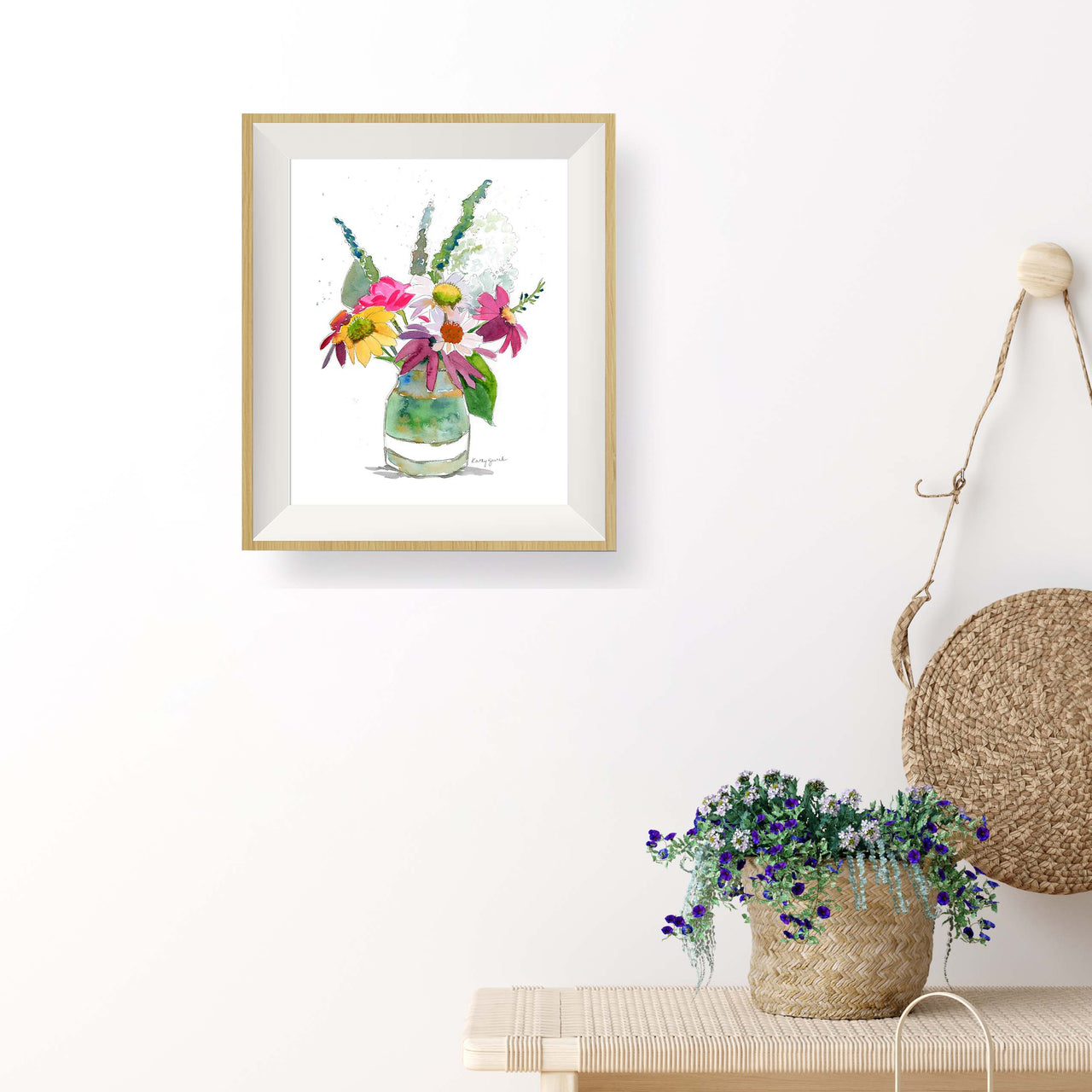 watercolor floral wall art