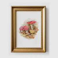 Thumbnail for Red Mushrooms Watercolor Art Prints (Set of 2)