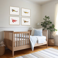 Thumbnail for Sopwith Camel Airplane Print – Vintage WWI Watercolor Wall Art for Baby & Toddler Boys Room