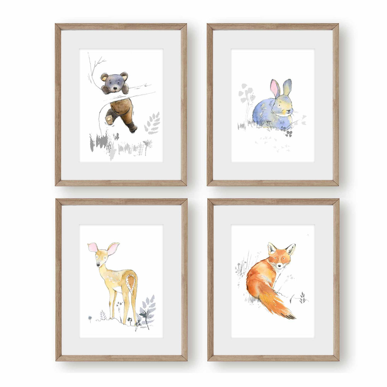 Sweet Woodland Animals Prints Set