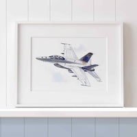 Thumbnail for F/A-18 Super Hornet Watercolor - Navy Jet Kids Wall Decoration