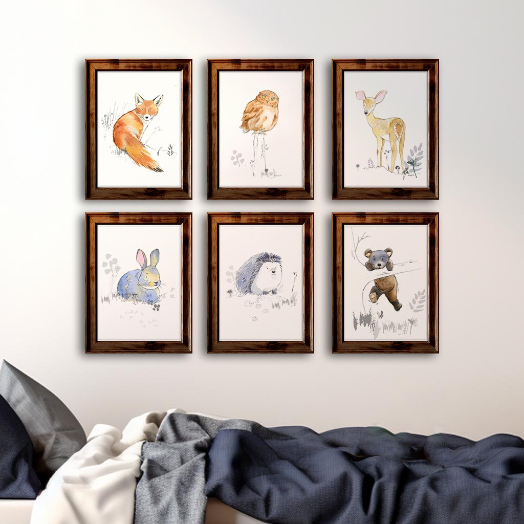 Sweet Woodland Animals Prints Set