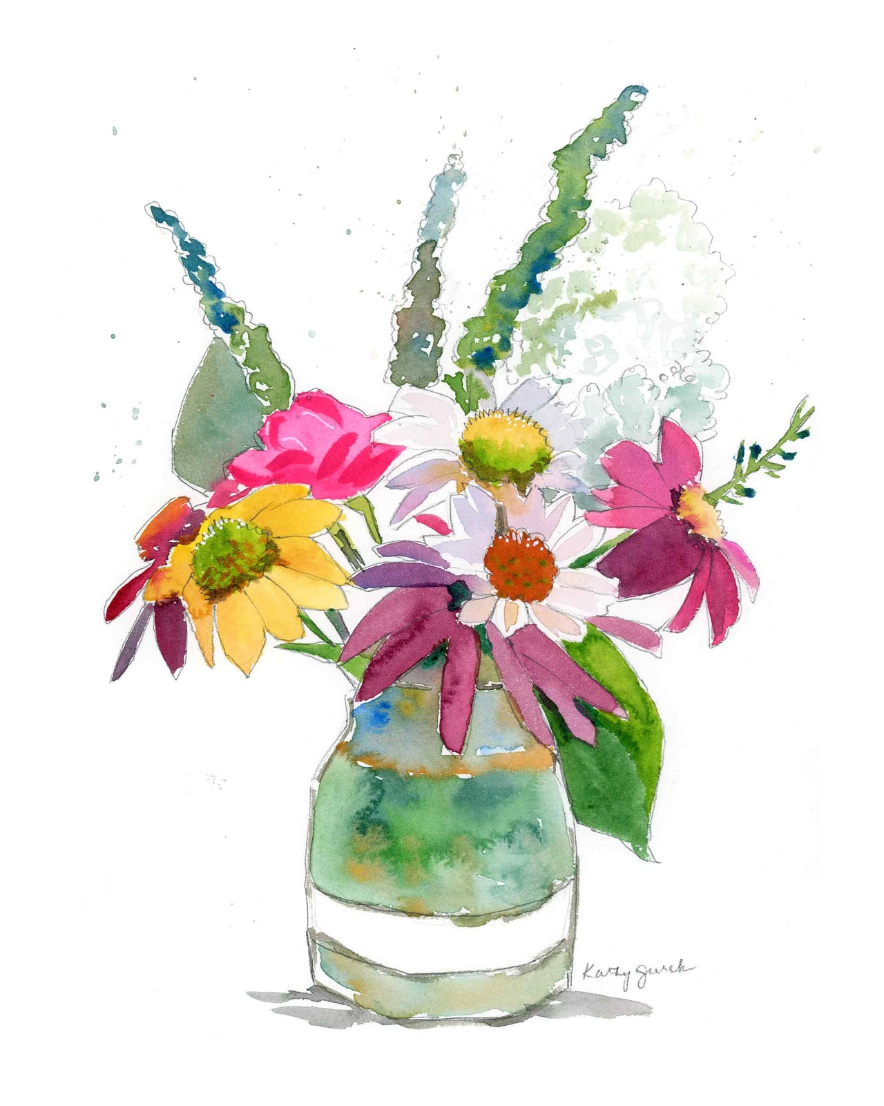 floral watercolor art