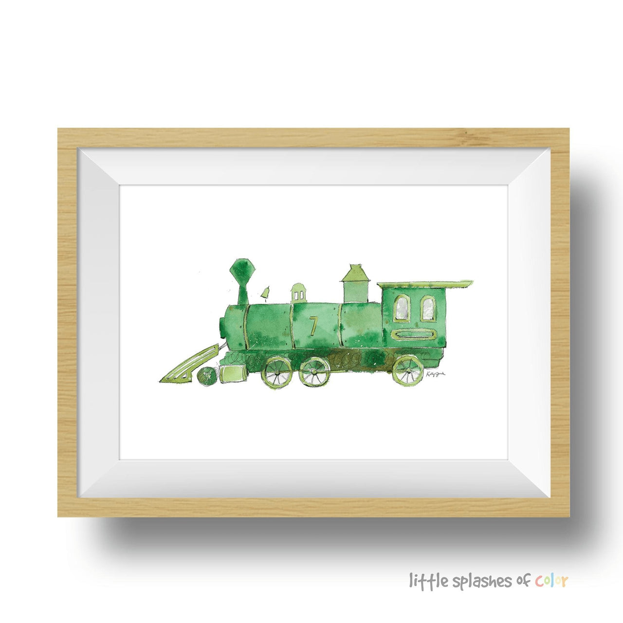 Dark Green Train Print (download)