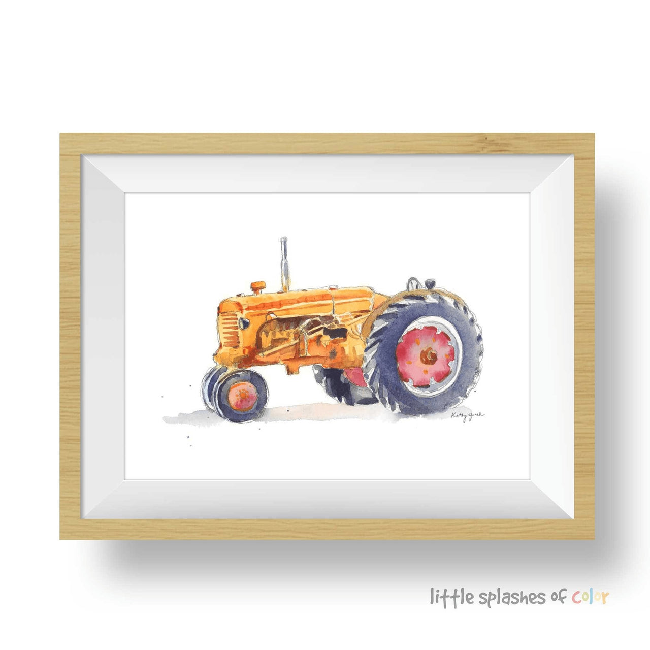 Orange Tractor Print #2