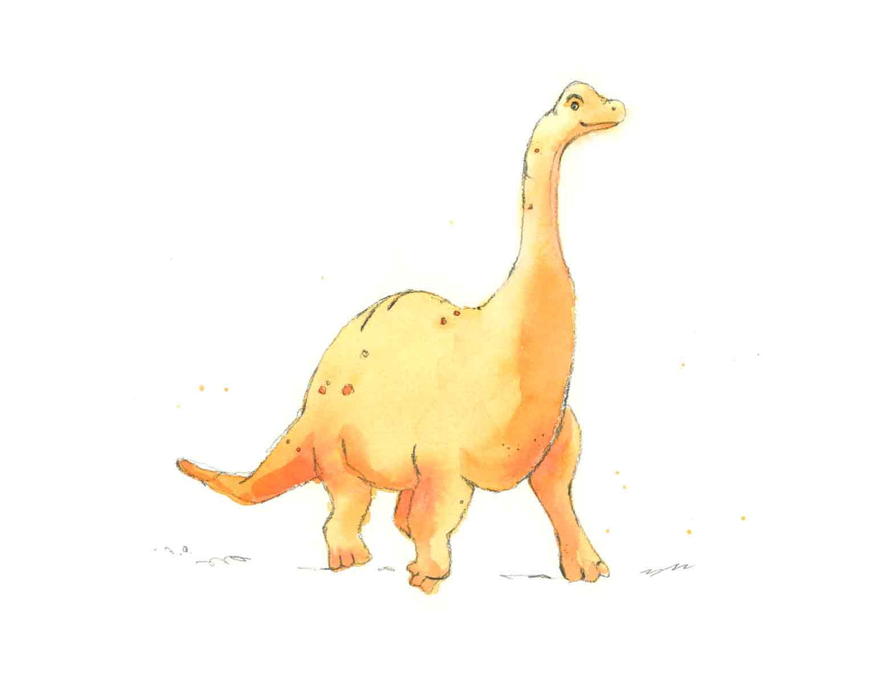 Orange Brachiosaurus Print