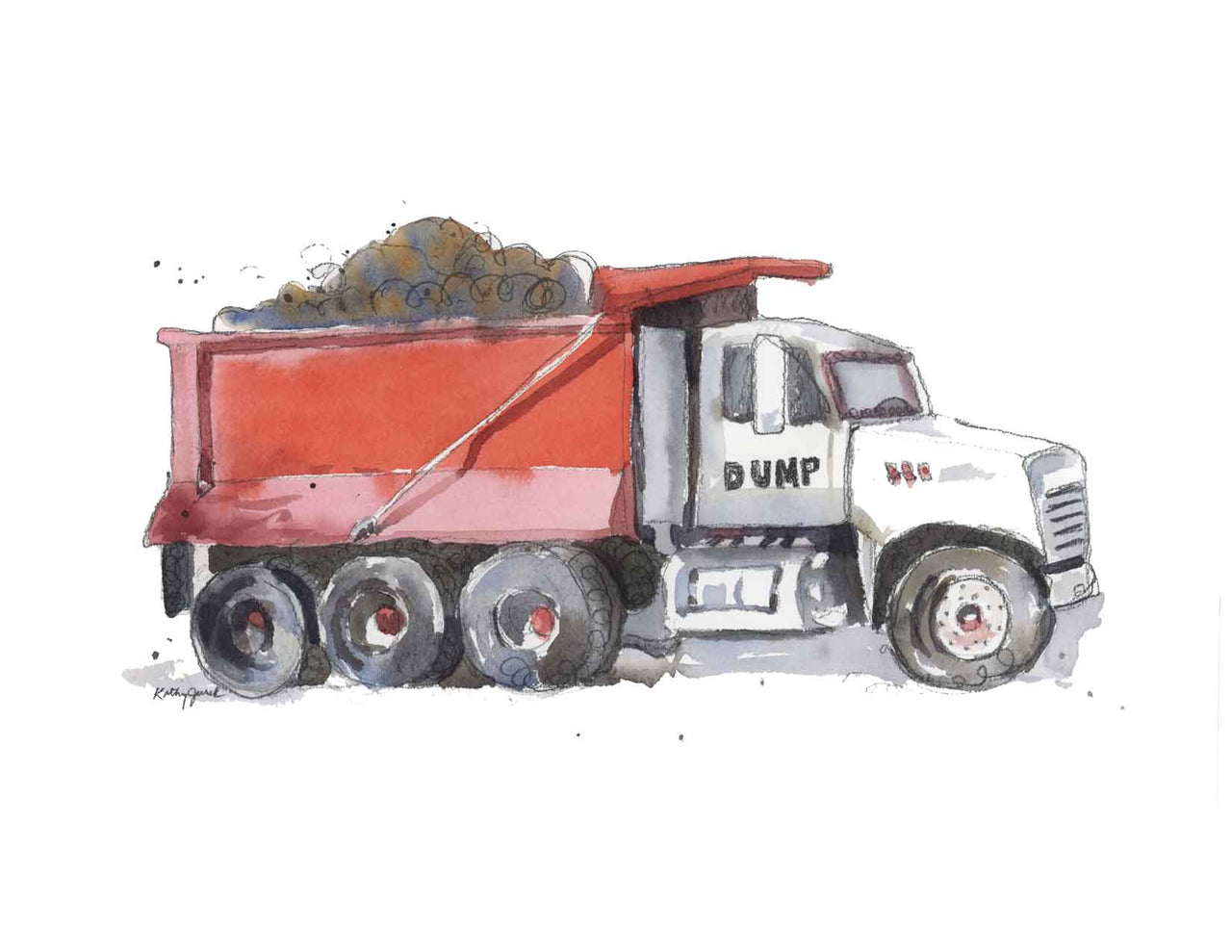 Red Dump Truck Print