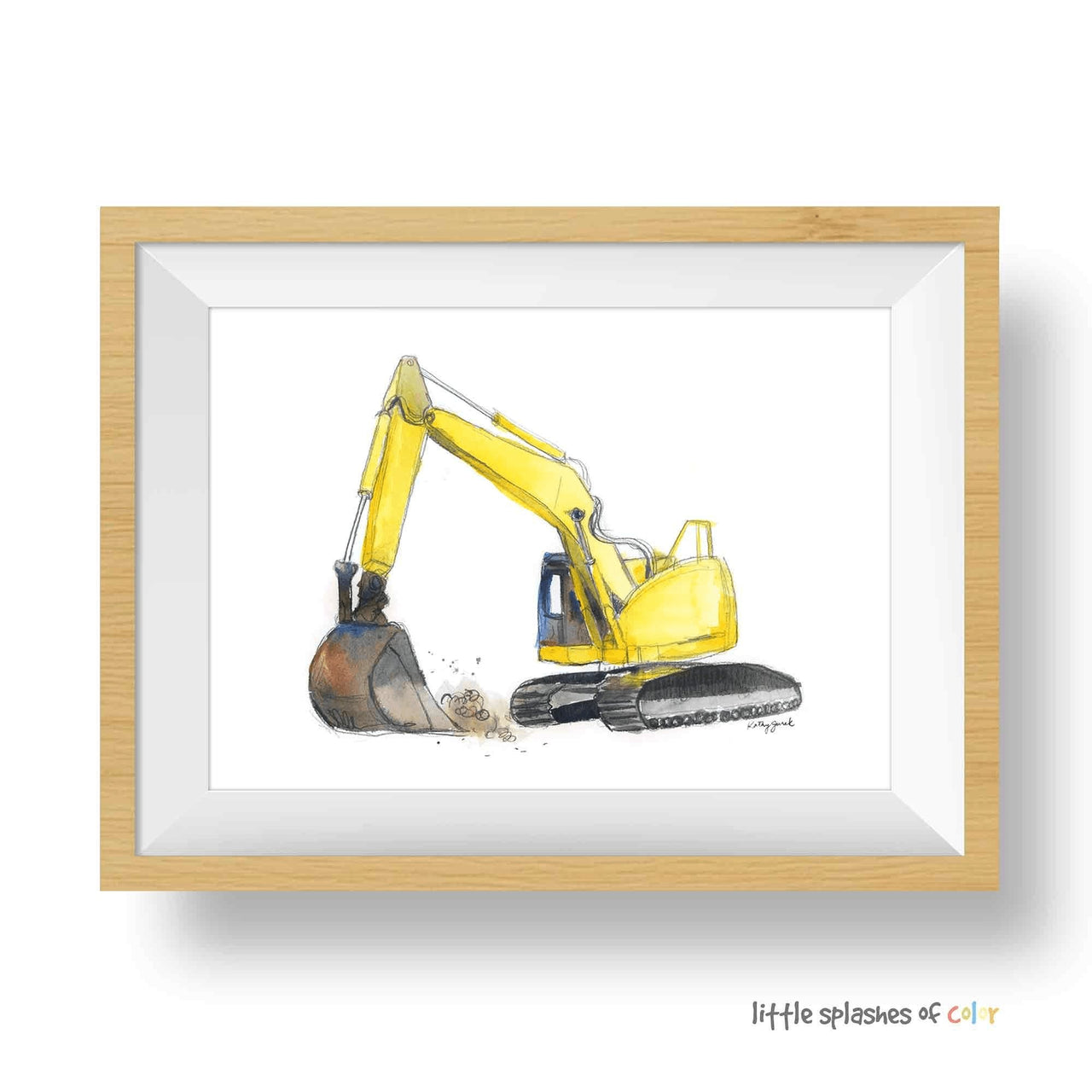 Yellow Excavator Print