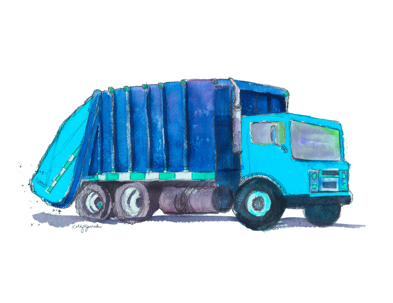 How to draw a Garbage Truck - YouTube