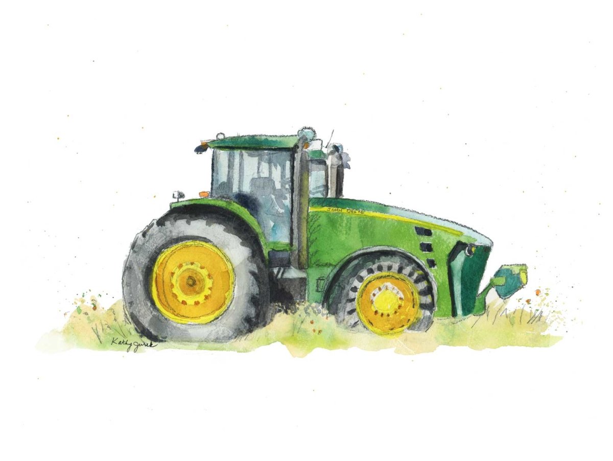 Green Tractor Print #1