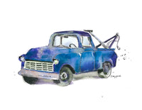 Thumbnail for Navy Blue Tow Truck Print