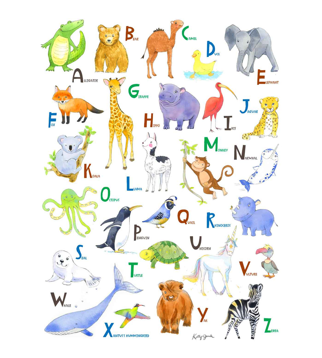 Animal Alphabet Print (download)