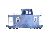 Thumbnail for Navy Blue Caboose Print