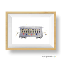 Thumbnail for Red, Yellow and Blue Rail Car Print