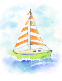 Thumbnail for Orange Sailboat Print (download)