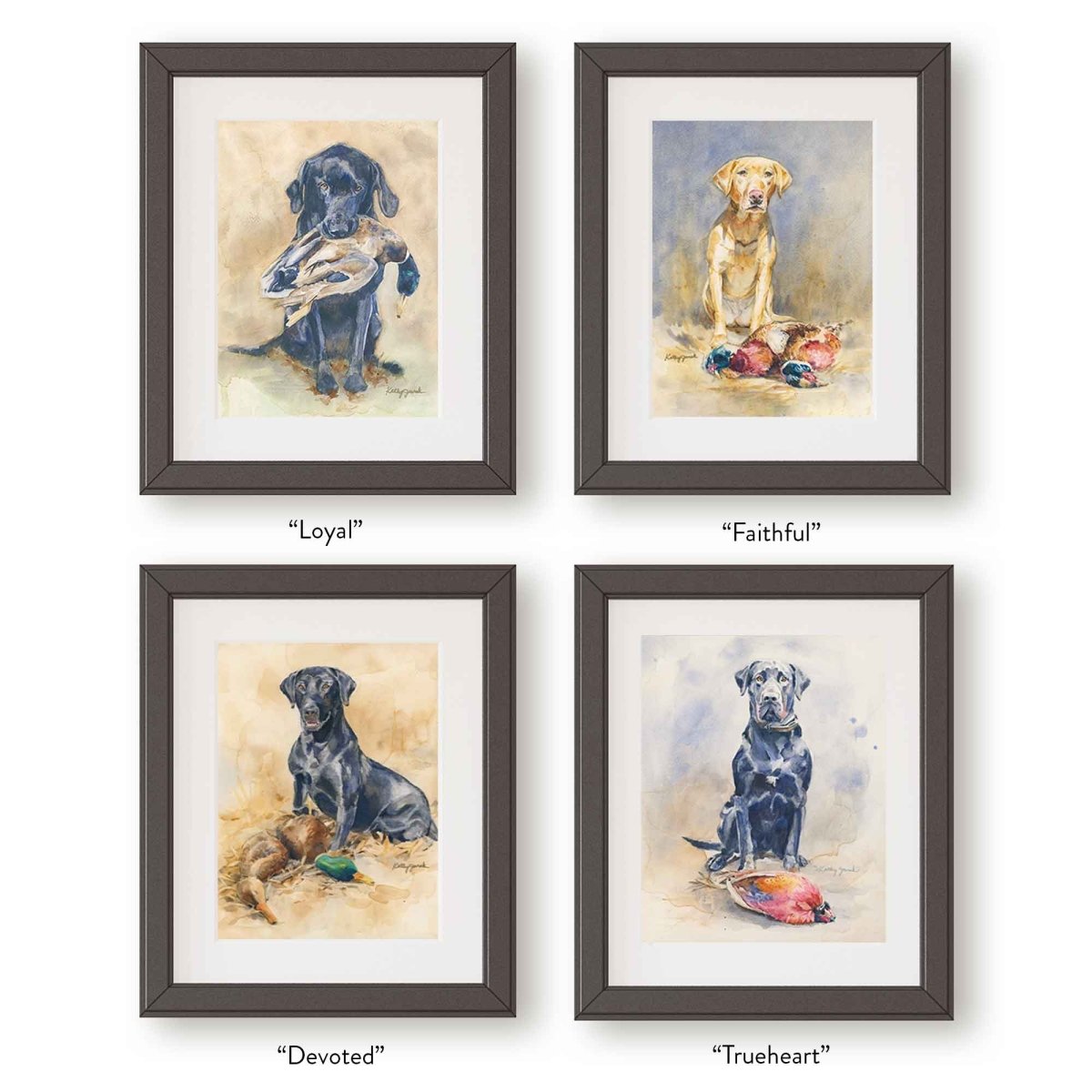 5x7 Set of 4 Hunting Dog Prints