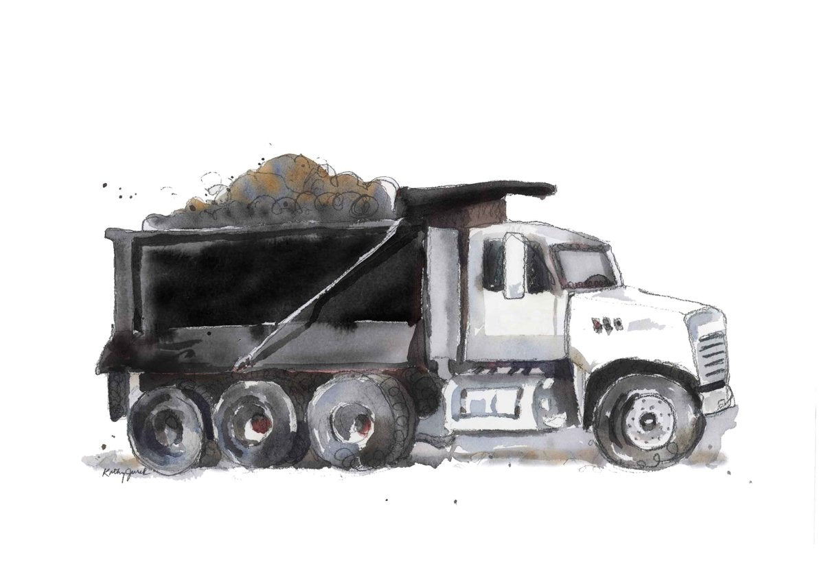 Black Dump Truck Print (download)