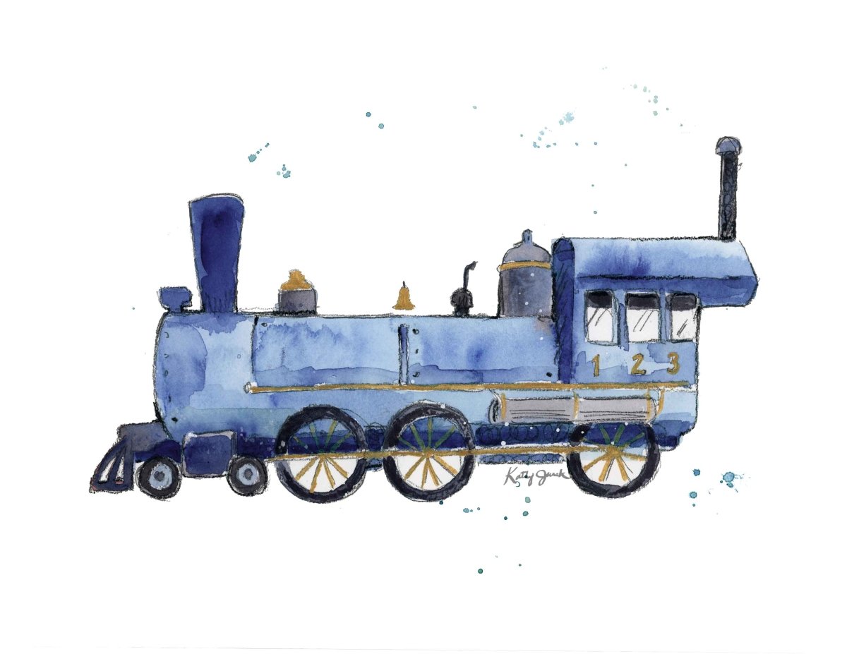 Navy Blue Train Print (download)
