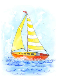 Thumbnail for Yellow Sailboat Print