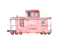 Thumbnail for Red Caboose Train Print (download)