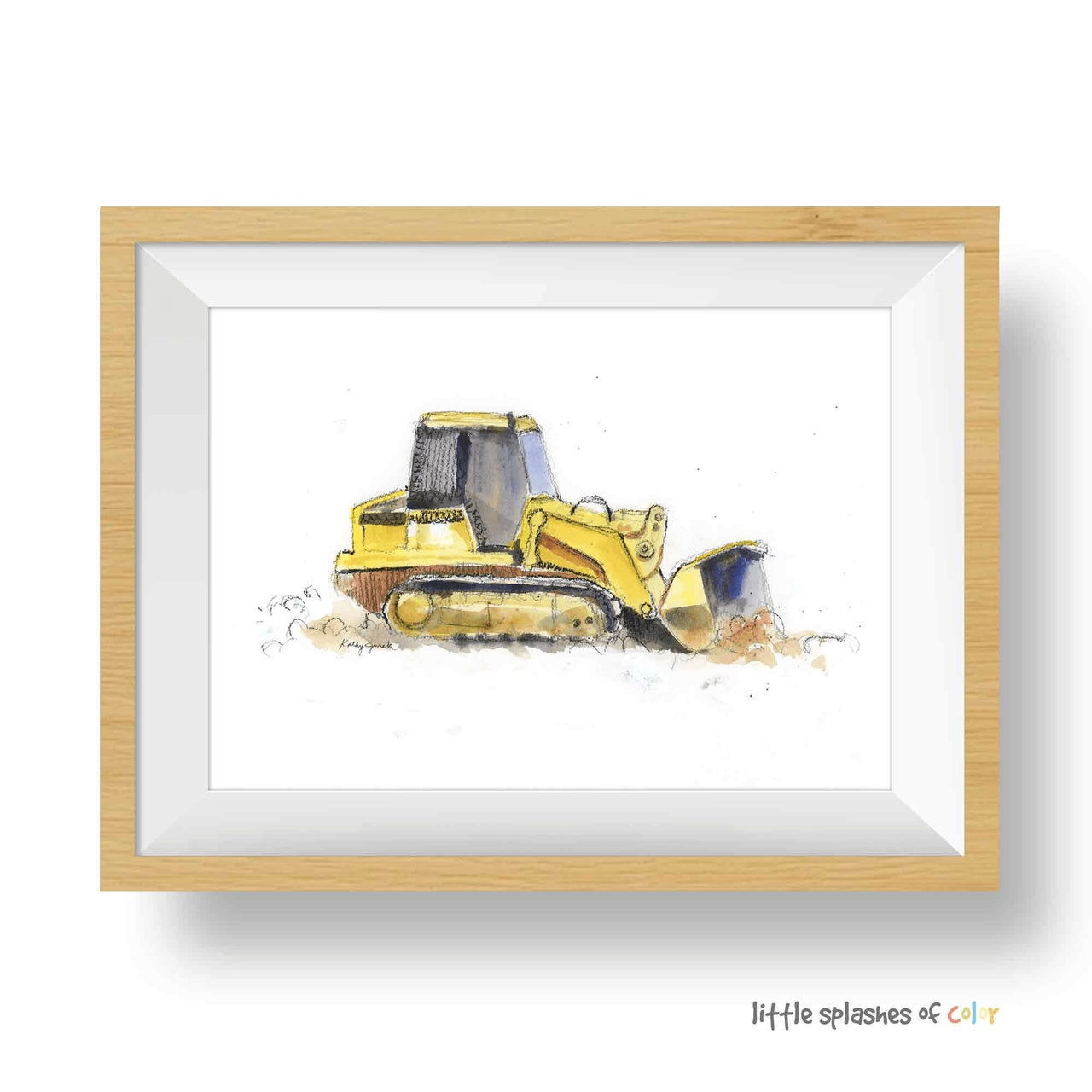 Yellow Bulldozer (Bucket) Print