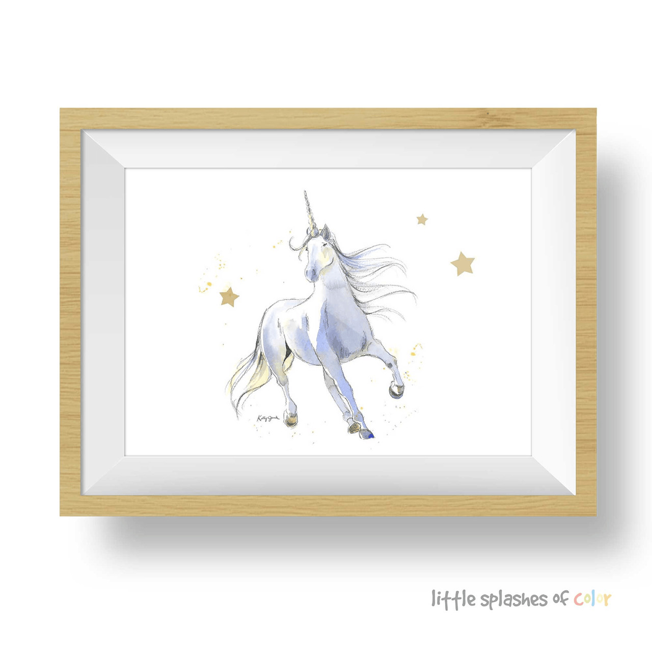 White Unicorn Print (download)