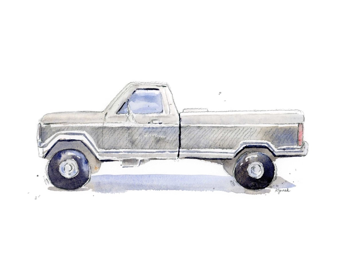 Gray Pickup Truck Print