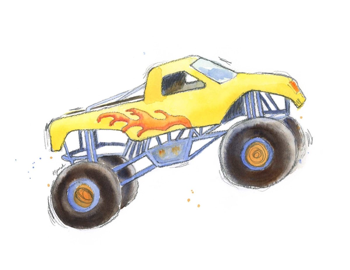 Yellow Monster Truck Print (download)